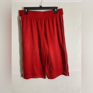 Athletic Works striped biker shorts. Red with white stripes. Vintage size Large.